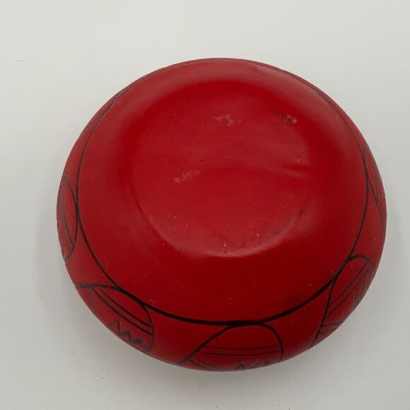Native American Painted Bowl Red Brown Black Approx 5"x3" - Picture 4 of 4